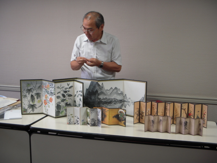 ミニ屏風講習会　講師会員　植木克彦