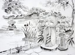 「長谷寺和み地蔵」 F4 植木克彦 「長谷寺和み地蔵」 F4 植木克彦