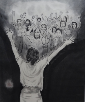 「55歳」　詩：ユミコ　　絵：河原公治