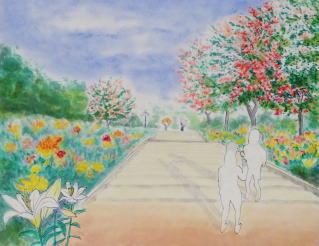 ５２　「日本の夏時間」　詩：Takahashi Natsue　絵：河原公治