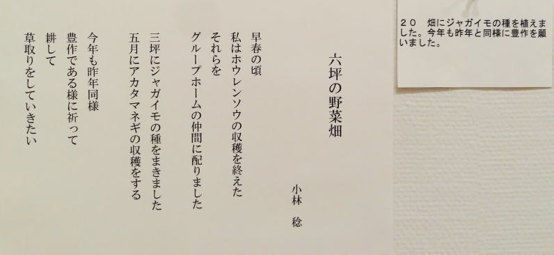 ２０　「六坪の野菜畑」　詩：小林稔