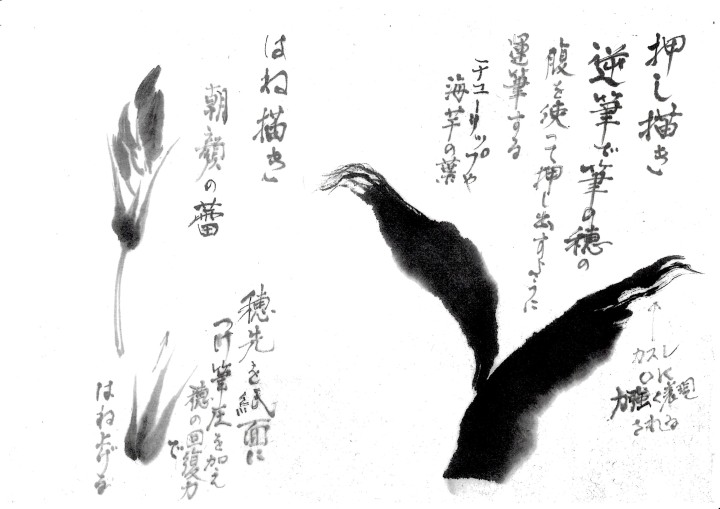 押し描き／はね描き