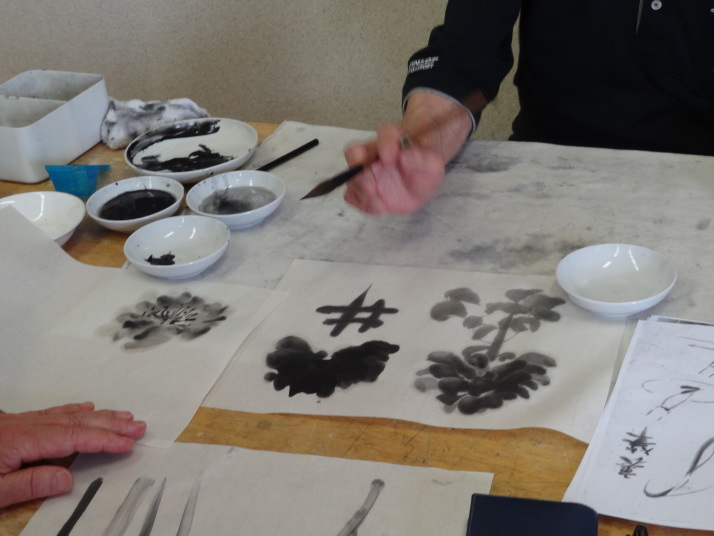 花を描く（井桁描き）