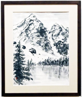 044「湖と山脈」F8 近内文子 044「湖と山脈」F8 近内文子