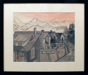 #104 「アルプスの麓の村」F8 三浦實_ #104 「アルプスの麓の村」F8 三浦實_