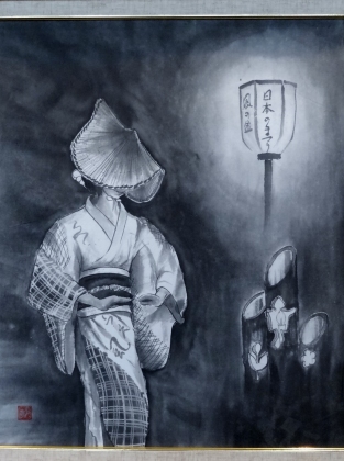 「風の盆Ⅱ」　F10　植木克彦