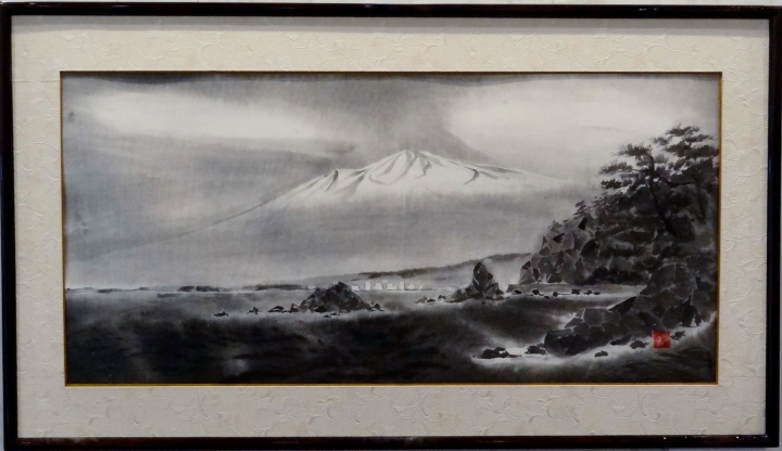 「鳥海山遠望」　半切1/2　植木克彦