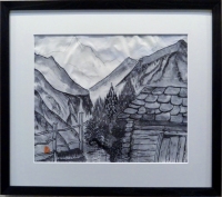 「オーストリアの農家」　F8　三浦實