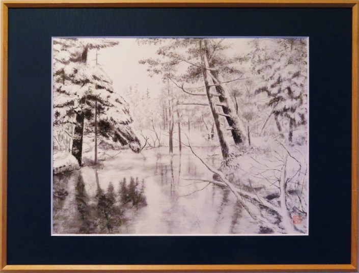 「上高地冬景色」　河原公治