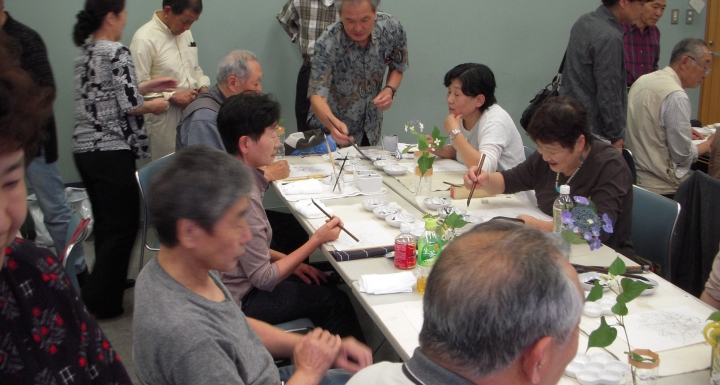 水墨画体験講習会　講師　戸田みどり先生